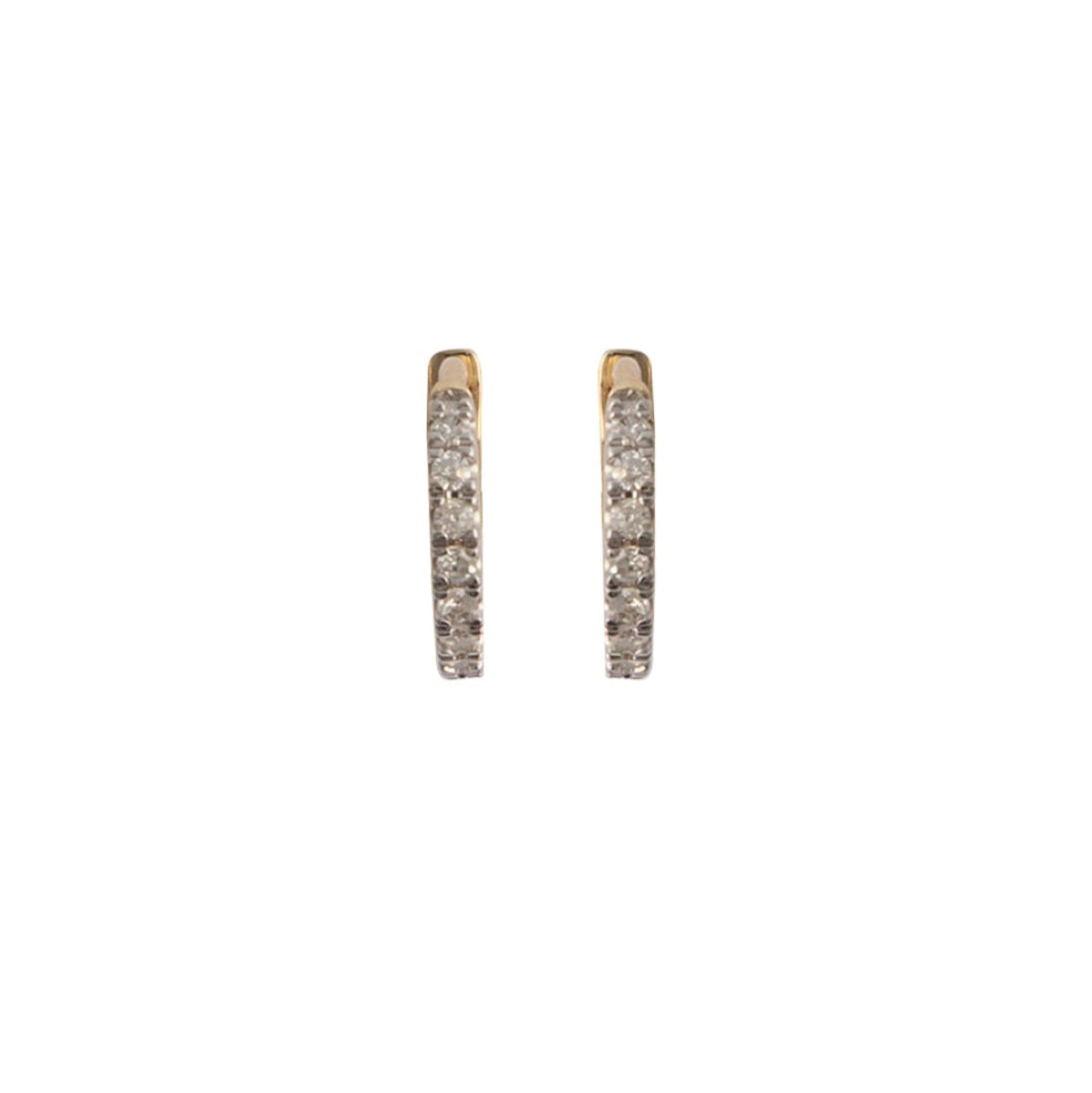 Pair of gold hoop earrings on a white background