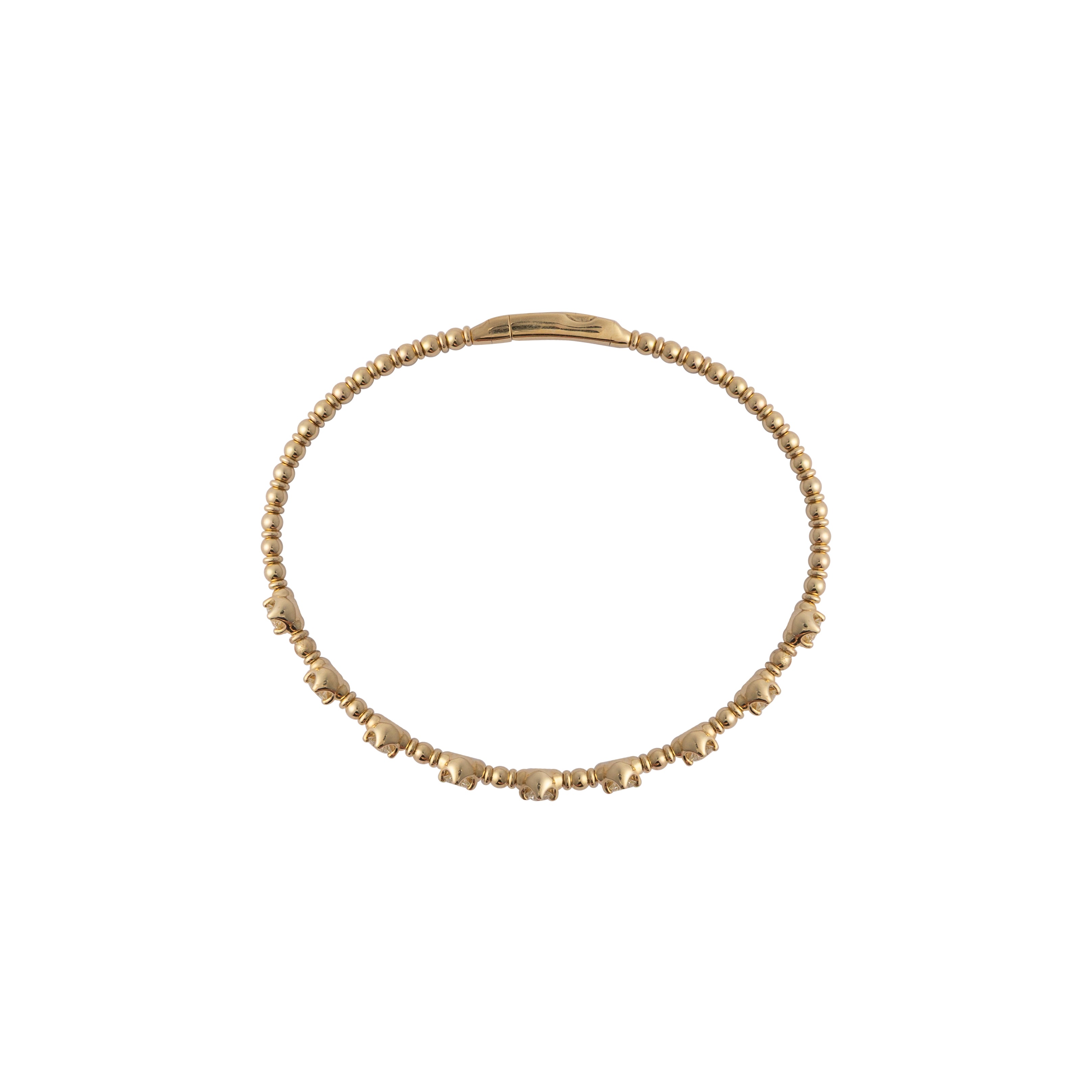 Gold bracelet on a white background