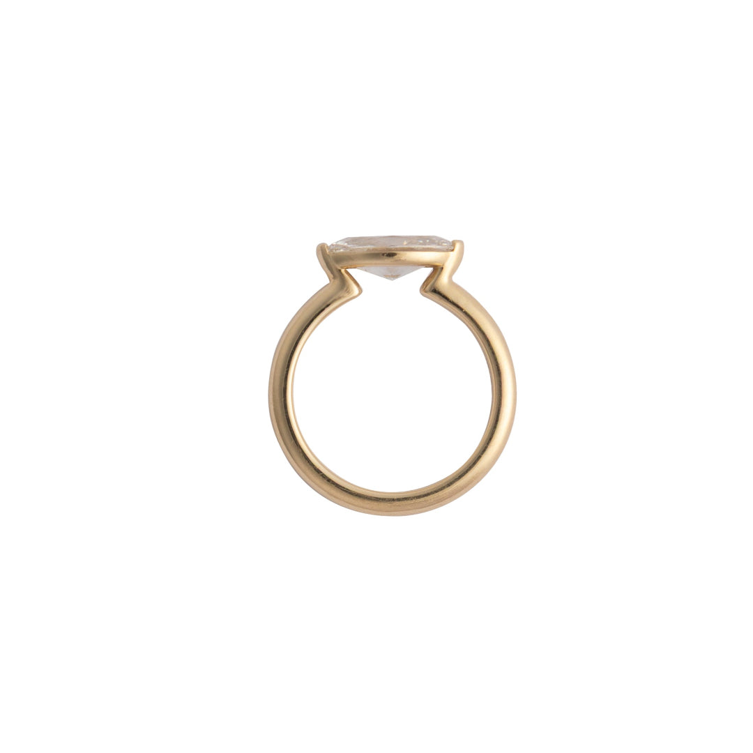 Gold ring on a white background