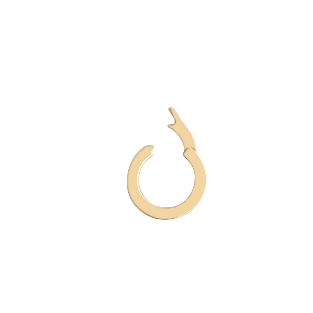 A single round 14k gold pendant bail against a white background.