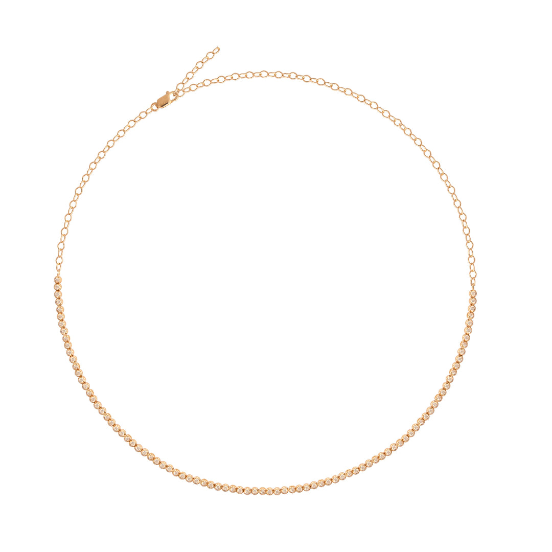 A 2.0 tcw tennis necklace on a white background.