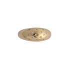 A 14k gold dome ring with embedded round diamonds, displayed against a plain background.