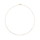 A gold delicate box chain on a white background.