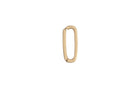 A single 14k gold elongated oval gold pendant bail against a white background.