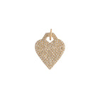Heart-shaped pendant with pavé diamonds on a white background.