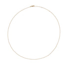 Gold ball chain necklace on a white background