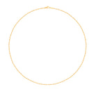 A 14k gold mini paperclip chain on a white background.
