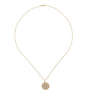 A mini ball chain set on a white background with a Multi-Colored Sapphire and Diamond Heart Pendant. 