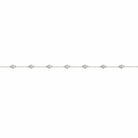 White gold chain bracelet with small round diamonds on a white background