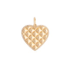 Gold heart-shaped pendant on a white background