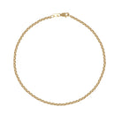 Gold chain ankle bracelet on a white background. 