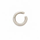 A 14k white gold ear cuff set with lab-grown pavé diamonds